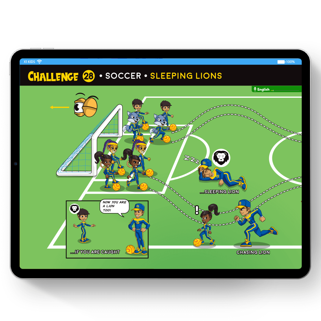 Soccer sample session plan on tablet