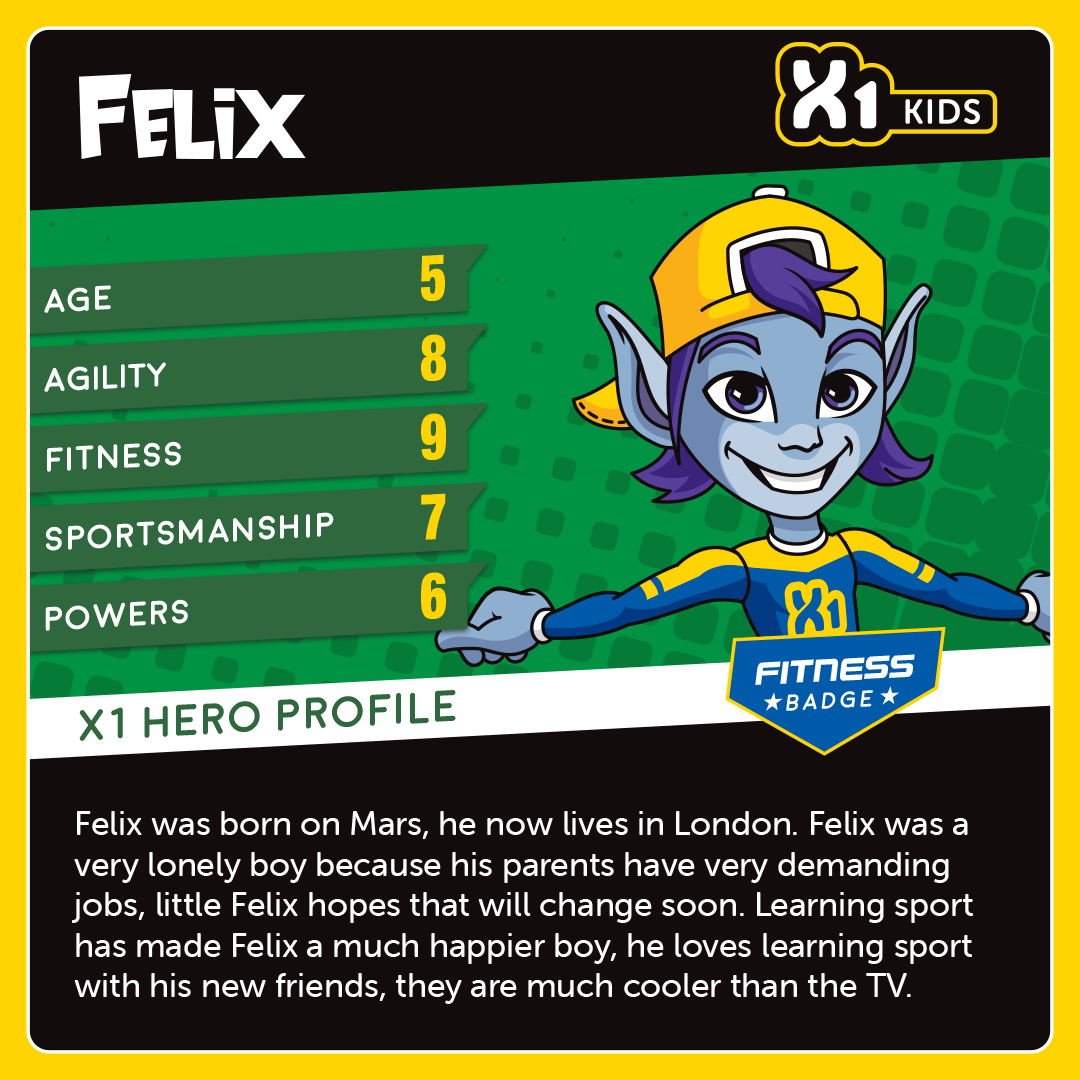 Felix X1 Kids hero profile card